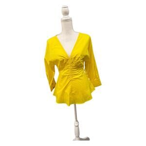 Proenza Schouler White Label Ruched Peplum Top, Size 2